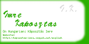 imre kaposztas business card